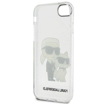 Etui na telefon Karl Lagerfeld do iPhone 7/8/SE 2020/2022 transparent hardcase Gliter Karl