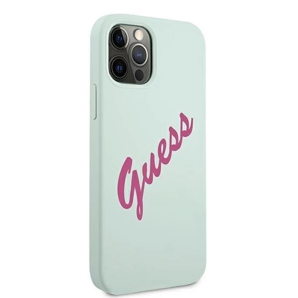 Guess GUHCP12LLSVSBF iPhone 12 Pro Max 6,7" černý fuksja/modrý fuschia pevný obal silikonový Vintage