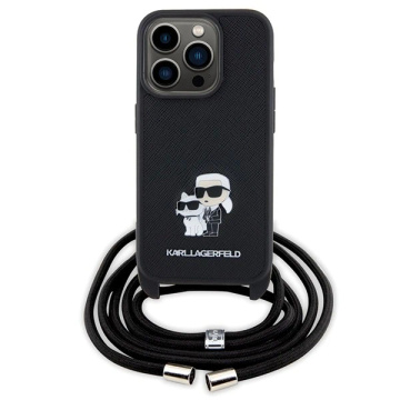 Etui Karl Lagerfeld KLHCP15LSAKCPSK do iPhone 15 Pro 6.1" hardcase czarny/black Crossbody Saffiano Metal Pin Karl
