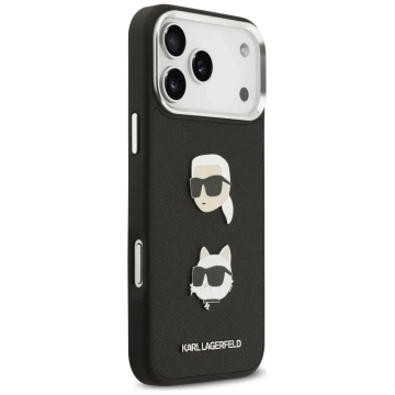 Etui Ochronne do iPhone 17 Pro Max Karl Lagerfeld FW Grained K&C Pins MagSafe Czarny