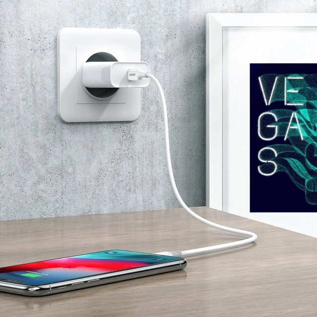 Кабель Ugreen USB Type C - Lightning MFI 1m 3A 18W білий (10493)
