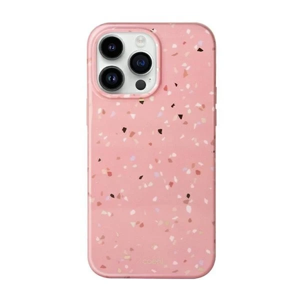 Pouzdro UNIQ Coehl Terrazzo pro iPhone 14 Pro 6,1" růžová/korálově růžová