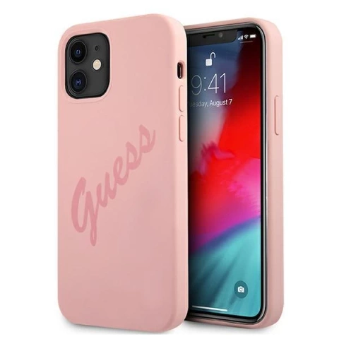 Guess GUHCP12SLSVSPI iPhone 12 mini 5,4" рожевий / рожевий твердий чохол Script Vintage
