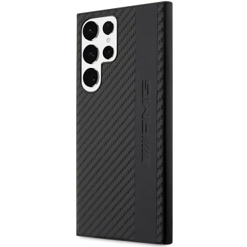 Etui AMG AMHCS23LBLSCA do Samsung Galaxy S23 Ultra S918 čierne/čierne pevné puzdro Carbon Stripe