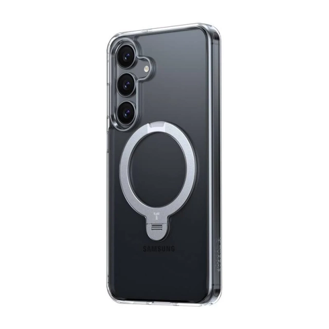 Hülle für Samsung Galaxy S25 Transparent Torras Ostand Spin Serie