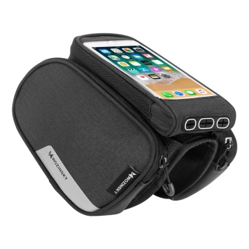 Wozinsky taška na rám na kolo odnímatelné pouzdro na telefon do 6,5" 1,5l černé (WBB7BK)