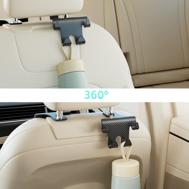 Тримач для вішалки, подвійний автомобільний гачок, 4в1, для сидіння, підголівника, автомобільного органайзера, Alogy Car, 2 шт