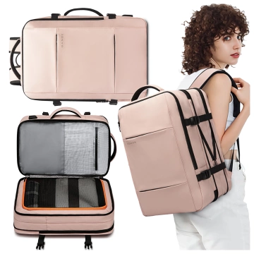 Bange BackPack Travel Backpack Expandable Business Backpack Roomy Bag for 17.3" Laptop with USB Port Pink