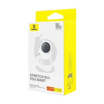 Baseus Free2Draw CB000084 висувний кабель USB-C - Lightning / USB-C / micro USB 100 Вт 1,1 м - білий