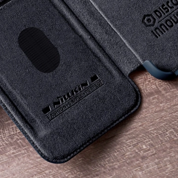 Nillkin Qin Leather Pro Case Samsung Galaxy S23 Flip Cover kryt fotoaparátu hnedý