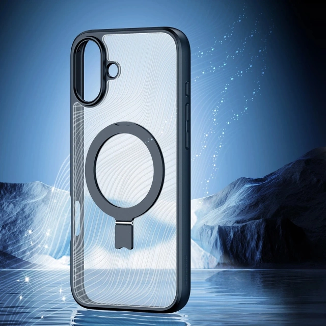 iPhone 16 Dux Ducis Aimo Mag Case with MagSafe and Stand - Black