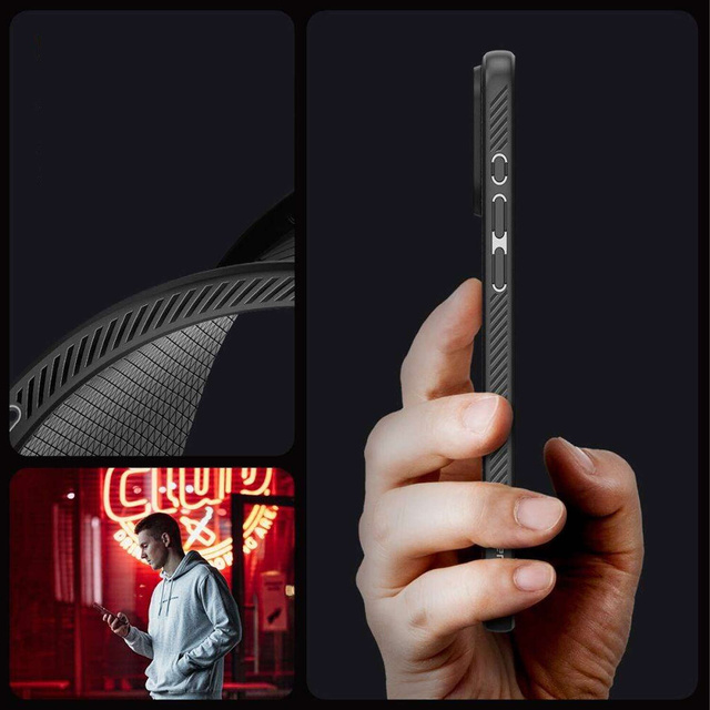 Puzdro na iPhone 15 Pro Max Spigen Liquid Air Case, puzdro, ochranná zadná strana, matná čierna