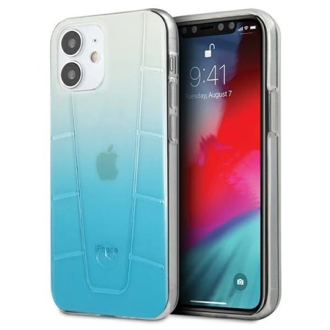 Ochranné puzdro Mercedes MEHCP12SCGLBL pre Apple iPhone 12 Mini 5,4" modro/modré pevné puzdro Transparent Line