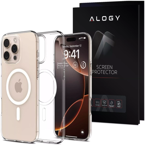 Etui + Szkło do iPhone 16 Pro Spigen Liquid Crystal Mag Magsafe obudowa ochronna na telefon Clear