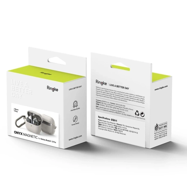 Puzdro Ringke Onyx Magnetic Magsafe pre Samsung Galaxy Buds 3/3 Pro Warm Grey
