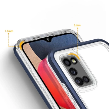 Прозорий чохол 3в1 для Samsung Galaxy A03s (166) рамка gel cover blue
