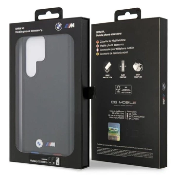 Puzdro BMW BMHCS23L22PTDK pre Samsung Galaxy S23 Ultra S918 Kožená známka Tricolor čierna/čierna