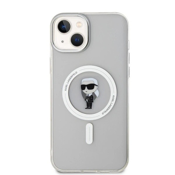 Etui Karl Lagerfeld KLHMP15MHFCKNOT na iPhone 15 Plus 6,7" průhledný pevný obal IML Ikonik MagSafe