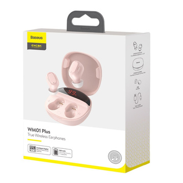 Baseus Encok WM01 Plus TWS headphones (pink)