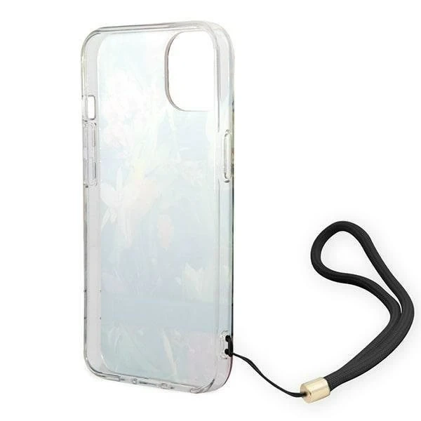 Etui Guess GUOHCP14MHFLSB do Apple iPhone 14 Plus 6,7" niebieski/modré pevné pouzdro Flower Strap