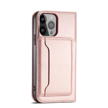 Magnet Card Case case for iPhone 13 Pro cover card wallet stand pink