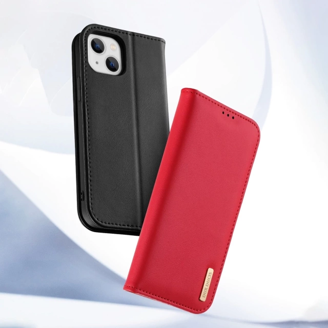 Dux Ducis Hivo Leather Flip Cover Originální kožená peněženka na karty a dokumenty iPhone 14 Hnědá