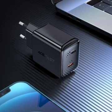 Зарядний пристрій Acefast GaN 30W USB-C PD QC 3.0 білого кольору