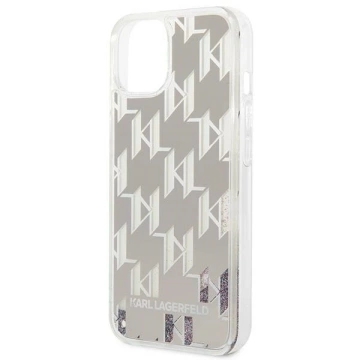 Ochranné pouzdro na telefon Karl Lagerfeld KLHCP14SLMNMS pro Apple iPhone 14 6,1" pevný obal stříbrný/stříbrný Liquid Glitter Monogram