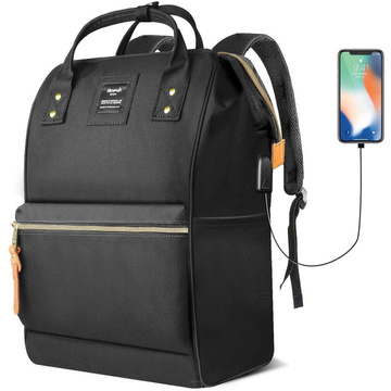 Vodotesný batoh Himawari na 13,3" notebook s USB portom. Puzdro Travel Backpack. Čierne puzdro