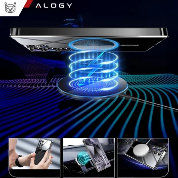 Puzdro MagSafe pre Apple iPhone 16 Pro Max Alogy Glamour puzdro na luxusný prsteň zlato-priehľadné