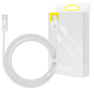 1m Baseus Dynamic USB-C to USB-C 100W 480 Mbps Cable White