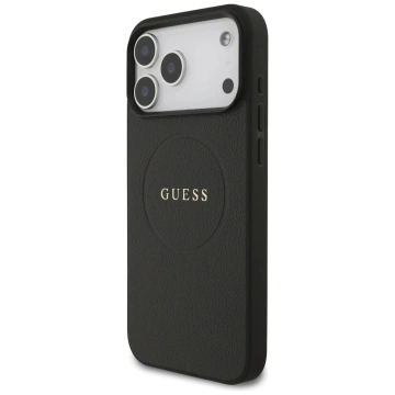 Etui do iPhone 17 Pro Max Guess Grained Ring MagSafe Black