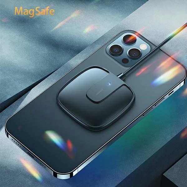 USAMS Indukčná nabíjačka US-CD159 magnetická W1 15W Extra tenká séria iPhone 12 biela/biela CD159DZ02