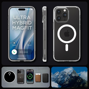 Чохол для iPhone 15 Pro Max Spigen Ultra Hybrid MagFit for MagSafe Protective Phone Cover White Glass