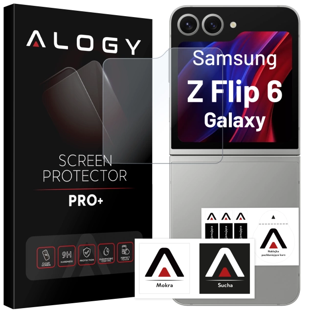 Загартоване скло для Samsung Galaxy Z Flip 6 Alogy Screen Protector PRO захисне покриття для зовнішнього екрана телефону.