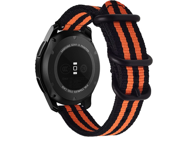 Alogy Nylonarmband für Huawei Watch GT 2 Pro 22 mm Orange und Schwarz