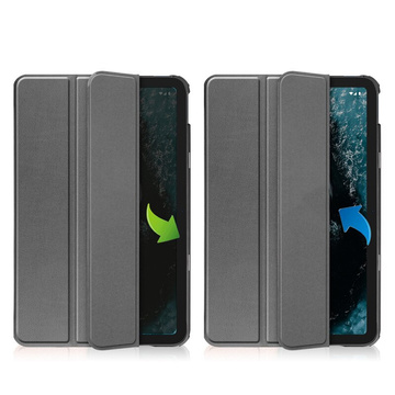 Alogy Book Cover Case Schutzhülle für Nokia T20 Grau