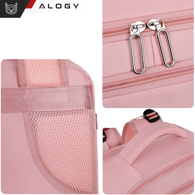 Plecak podróżny do samolotu Bagaż do SAMOLOTU 45x30x20 Wizzair Rayanair pracy szkoły Alogy Różowy