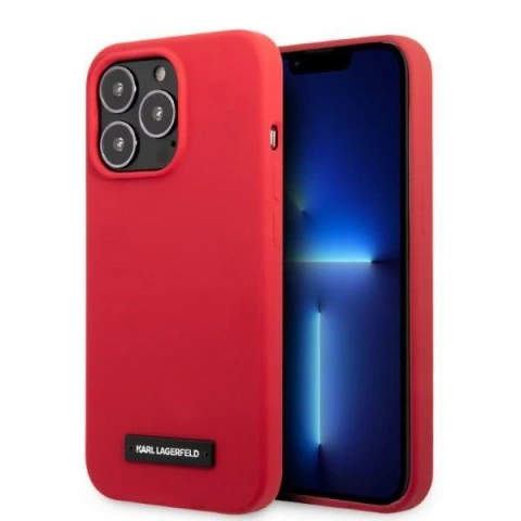 Karl Lagerfeld KLHCP13LSLMP1R захисний чохол для телефону Apple iPhone 13 Pro / 13 6.1" hardcase red/red Silicone Plaque