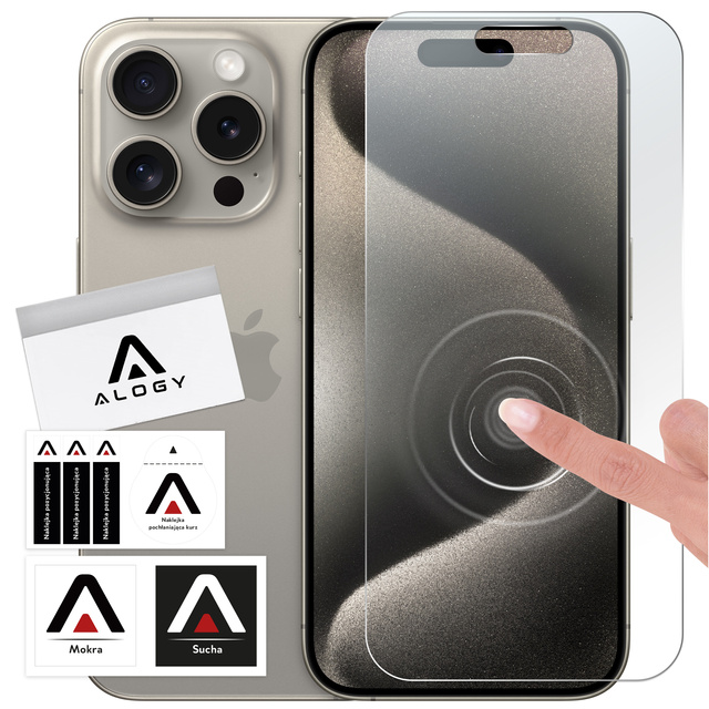 Hybrid glass for Apple iPhone 15 Pro for the screen Alogy Flexi Glass 9H flat for the screen