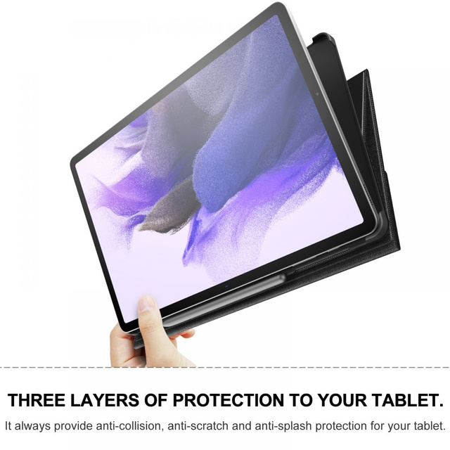 Etui Infiland Classic Stand pro Samsung Galaxy Tab S7 FE 5G 12.4 T730 / T736B černý