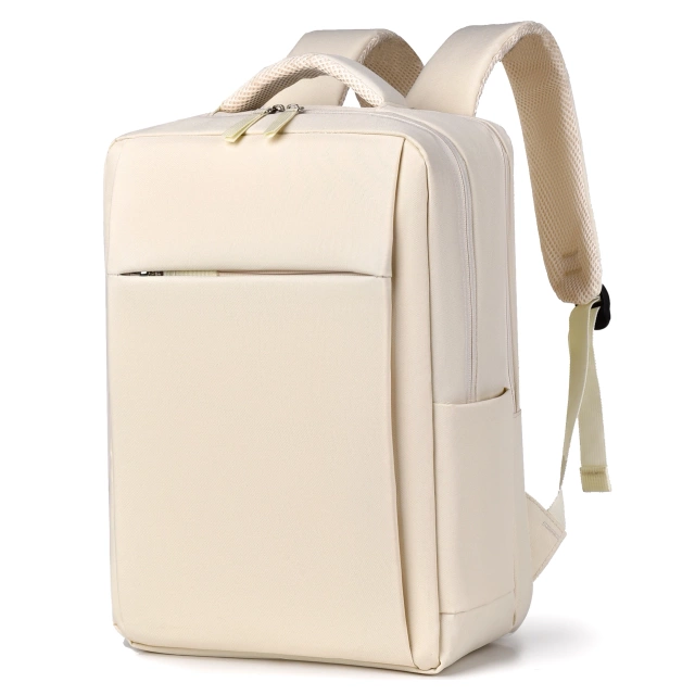 Plecak biznesowy na laptopa 15–16" – wodoodporny, odporny na wstrząsy, z kieszenią na butelkę i paskiem na walizkę – Alogy UrbanPack Pro™ Beżowy