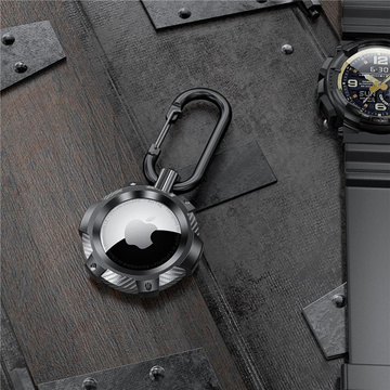 Чохол TpuCarbon брелок з карабіном для Apple AirTag Black