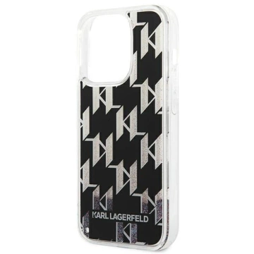 Etui Karl Lagerfeld KLHCP14LLMNMK na iPhone 14 Pro 6,1" pevné puzdro Liquid Glitter Monogram