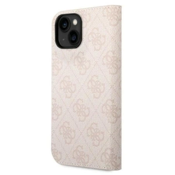 Чохол Guess GUBKP14SHG4SHP для Apple iPhone 14 6.1" рожевий/рожевий книжка 4G Vintage Gold Logo