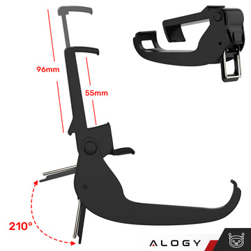 Držiak telefónu pre 6,8 palcový Alogy nastaviteľný sklopný pre ovládač Gamepad čierny