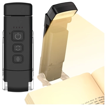 Alogy Clip Lamp LED Reading Lamp Rechargeable Book Clip Lamp Black