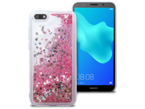 Flüssige Glitzerhülle Huawei Y5 / Y5 Prime 2018 rosa Glitzer