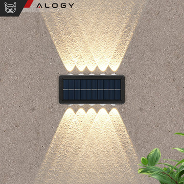 2x Solar-Wandleuchte Alogy Solar Lamp Outdoor IP65 2V Fassade mit Dämmerungssensor 10 LED