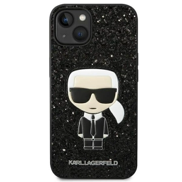 Protective phone case Karl Lagerfeld KLHCP14MGFKPK for Apple iPhone 14 Plus 6.7" hardcase black/black Glitter Flakes Ikonik